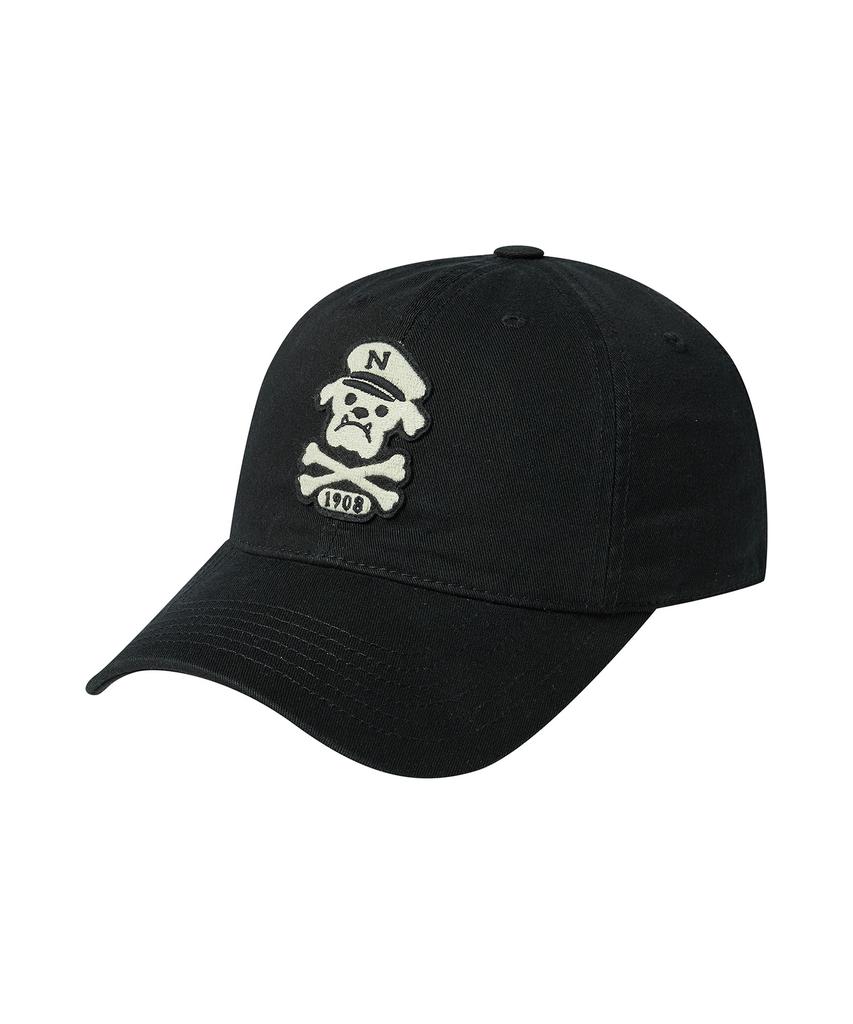 BEYOND CLOSET [Collection Line] Military Skulldog Patch Washed Cap Black