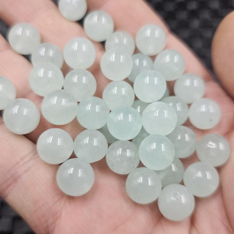 Perline Sferiche di Giada Quarzo Verde Trasparente per Braccialetti & Collane Fatti a Mano