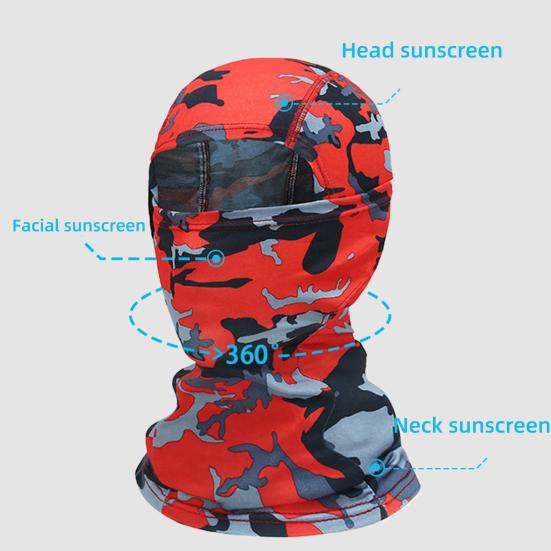 Camouflage Cycling Face Guard Neck Gaiter UV Protection Breathable Outdoor Motorcycle Helmet Liner Bandana Balaclava Neck Scarf Face Shield