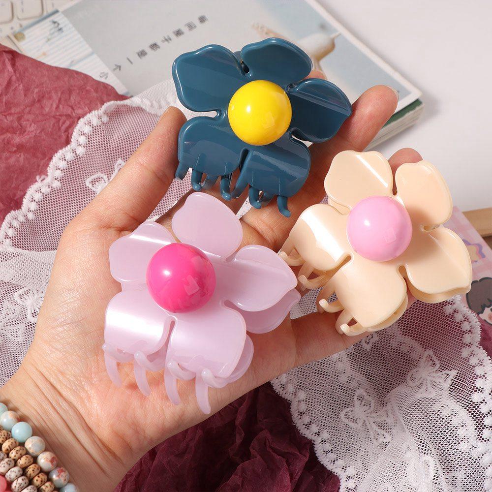 Hairpin Flower Hair Claw Plastic Plastic Shark Clip Sweet Hair Crab Clip Streetwear