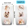 500 Pieces/roll Sticker Roll Sticker Cartoon Retro Puppy Creative Handbook Material Self-adhesive Seal Sticker