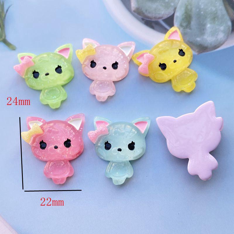 12Pcs Resin Mixed Bling Cartoon Cat Decoration Crafts Flatback Embellishments For Scrapbooking Beads Diy Accessories