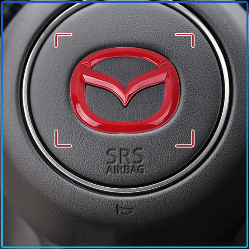 For Mazda 6 3 CX5 5 2 323 CX7 Demio Atenza Axela MX30 CX30 CX3 CX9 RX8 RX7 ABS Car Steering Wheel Center Emblem Sticker Accessories