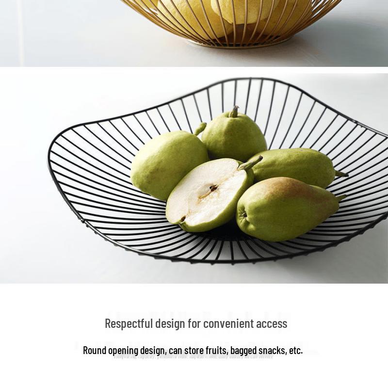 ZISIZ Light Luxury Iron Art Lotus Leaf Fruit Basket