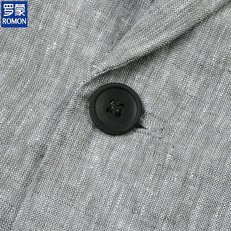ROMON Men's Pure Linen Business Casual Suit Jacket