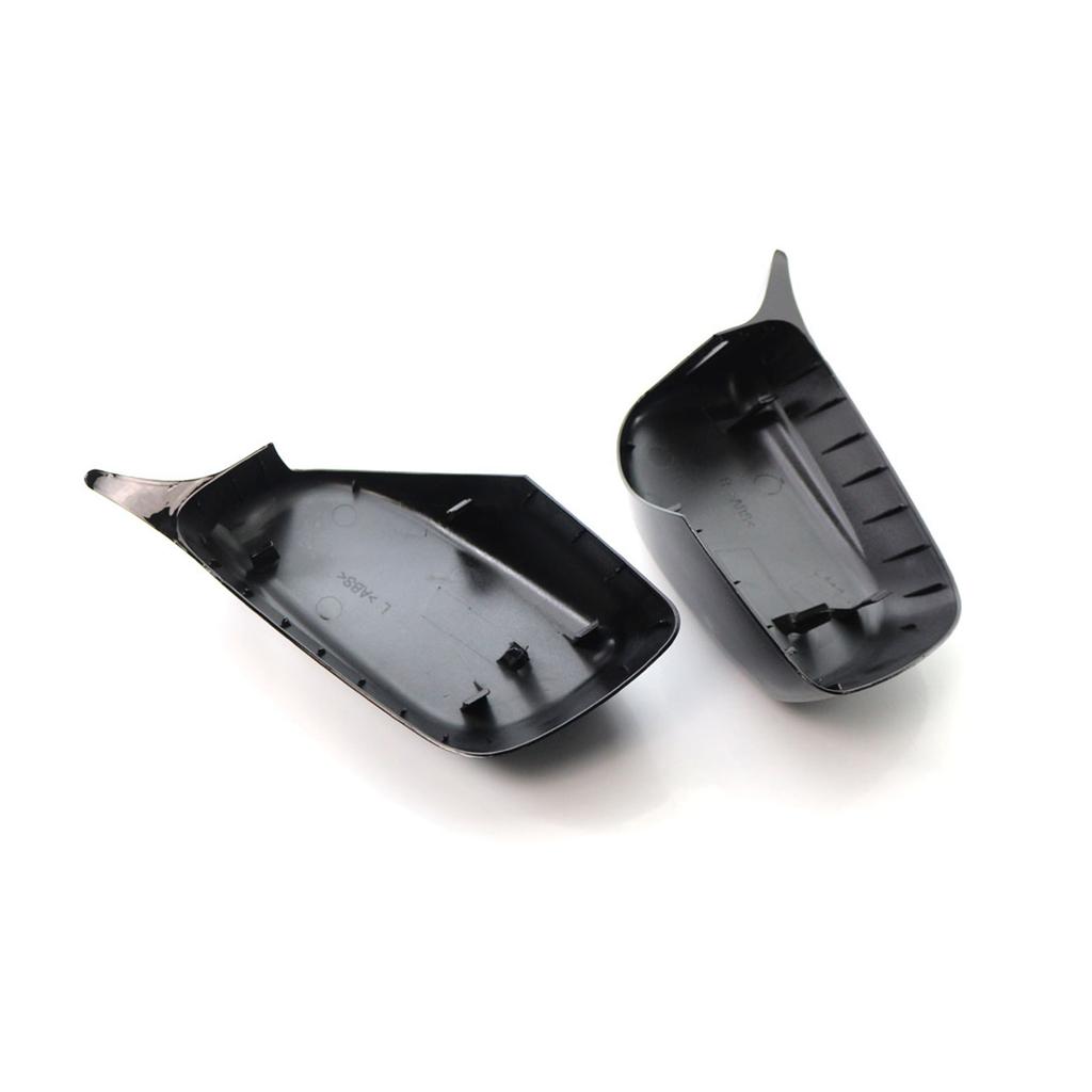 2PCS Rear Wing Mirror Cover Caps For BMW 5 Series E60 E61 E63 E64 03-07 Gloss Black