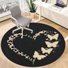1pc Heart Butterflies Office Round Area Rug,  Mat Suitable ForOffice, Under Office Chairs Bedroom Living Room Home Decor, Room Deco