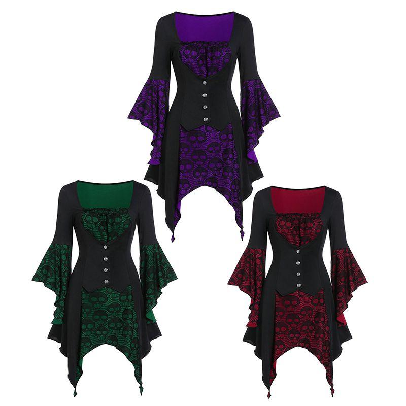 Ladies Retro Fancy Dress Costume With Flared Sleeves And Large Swing Skirt