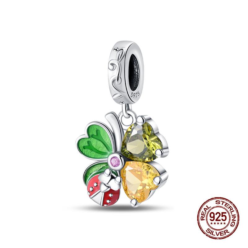 Charms Copper Fit Charms 3Mm Original Bracelet Four Leaf Clover Womens Tree Of Life Beads Diy Fine Jewelry Gift