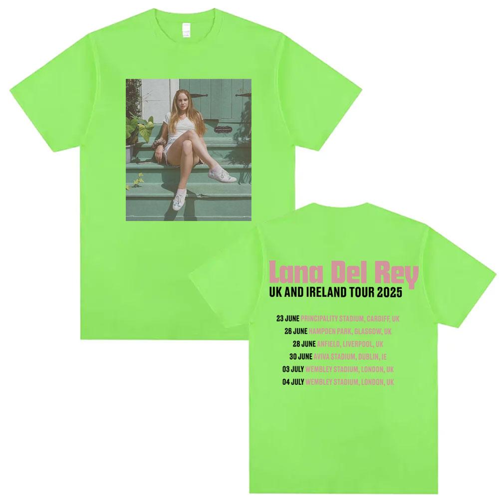 Lana Del Rey UK Ireland Tour 2025 Graphic T Shirt Unisex Women Fashion Aesthetic Casual T Shirts 100 Cotton Short Sleeve Tshirt