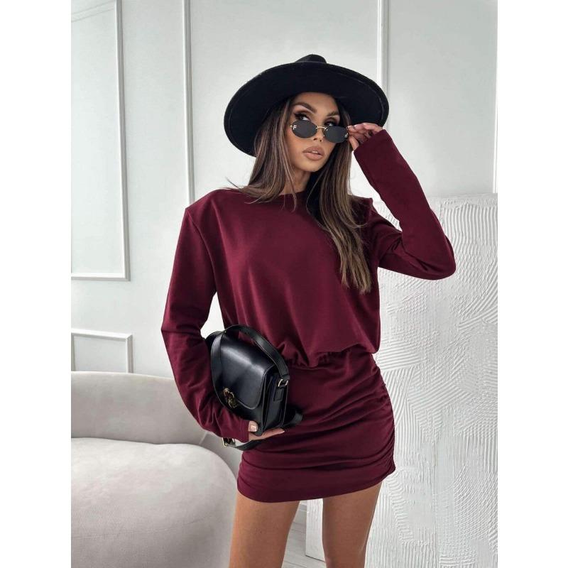 

Элегантные повседневные платья с длинным рукавом и леопардовым принтом для женщин, весна-осень, сексуальное платье для женщин, модное винтажное свободное уличное облегающее вечернее женское короткое платье 25434 2XL красный