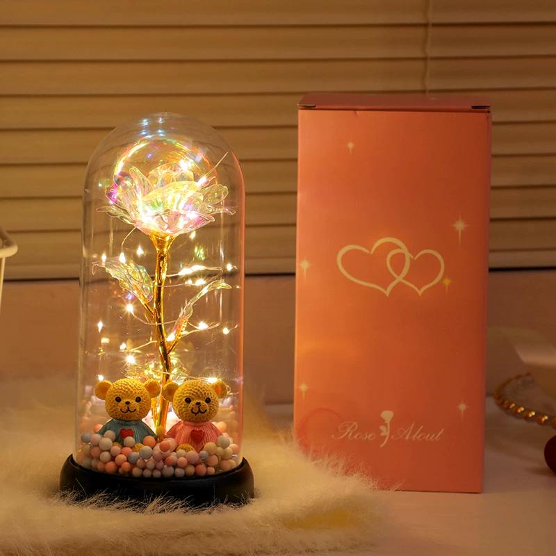 Eternal Bouquet Rose Night Light Ornament Bedroom Decoration Birthday Gift Girls Girls Children Senior Sense Qixi Festival