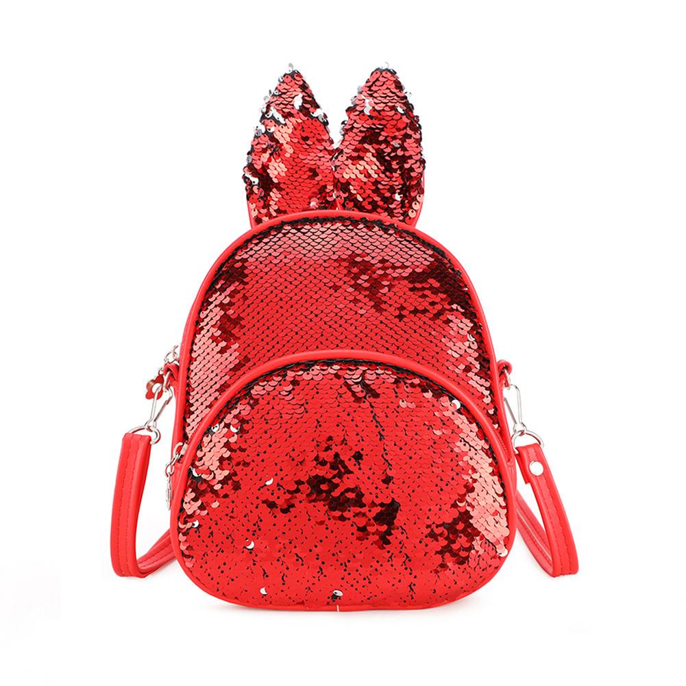 Sequin Rabbit Shoulder Crossbody Bags Kids Girls Backpacks Leather Knapsack