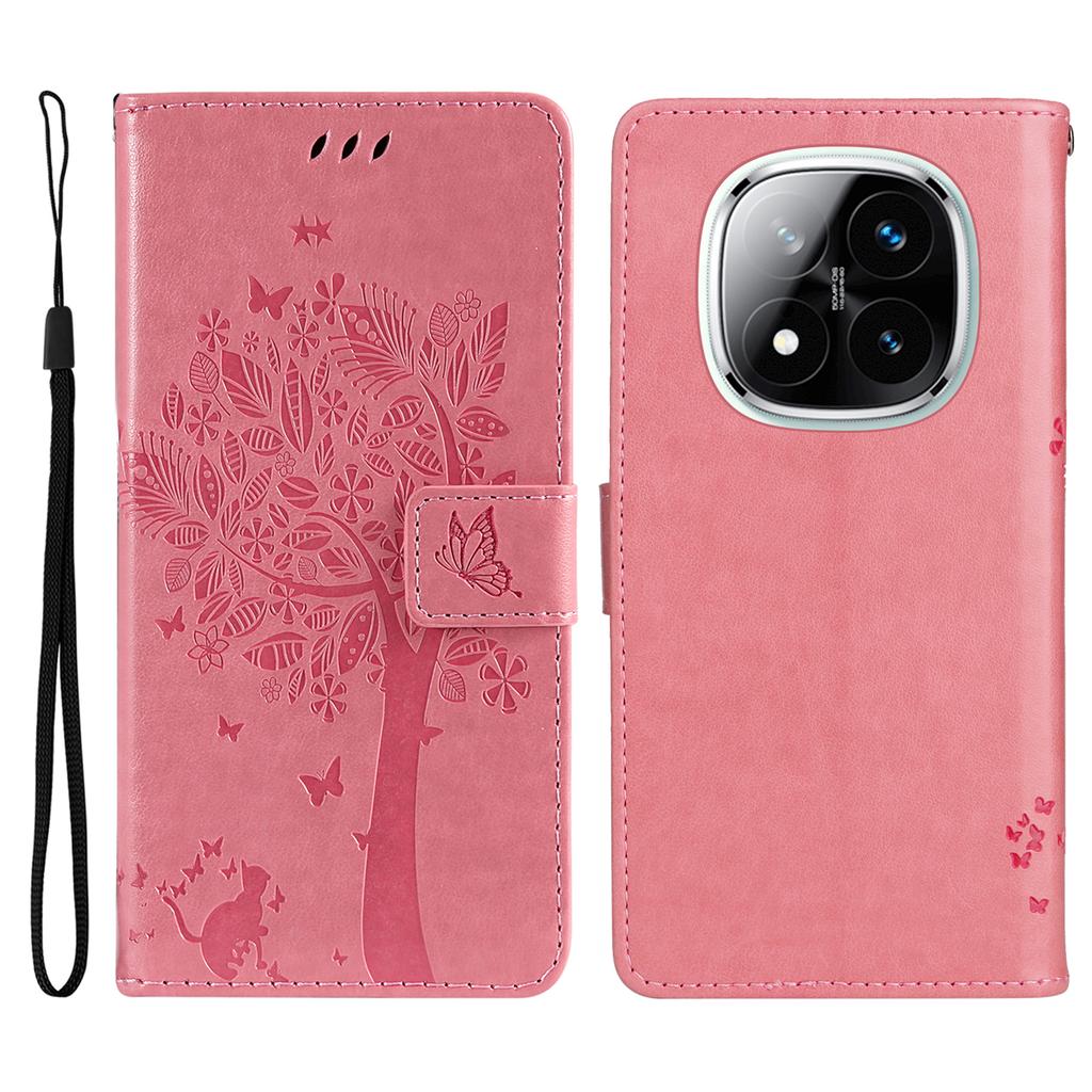 For Xiaomi Redmi Note 14 Pro+ 5G/Note 14 Pro 5G/Poco X7 5G Phone Case with Stand Cat Tree Pattern Leather Wallet Mobile Cover