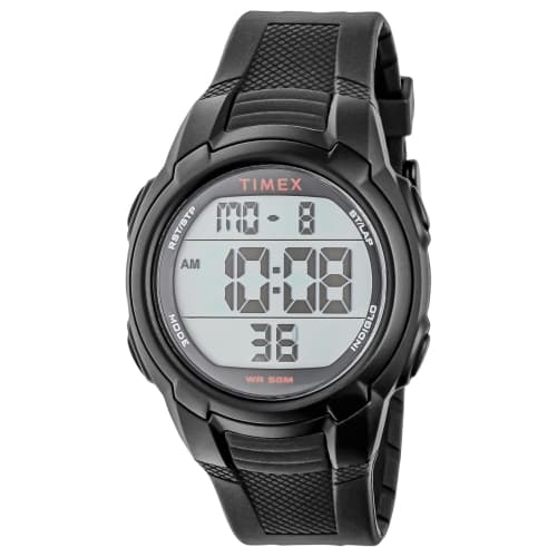 TIMEX Men's T100Sports Resin Mineral Glass Quartz Digital Watch TW5M58400 Black