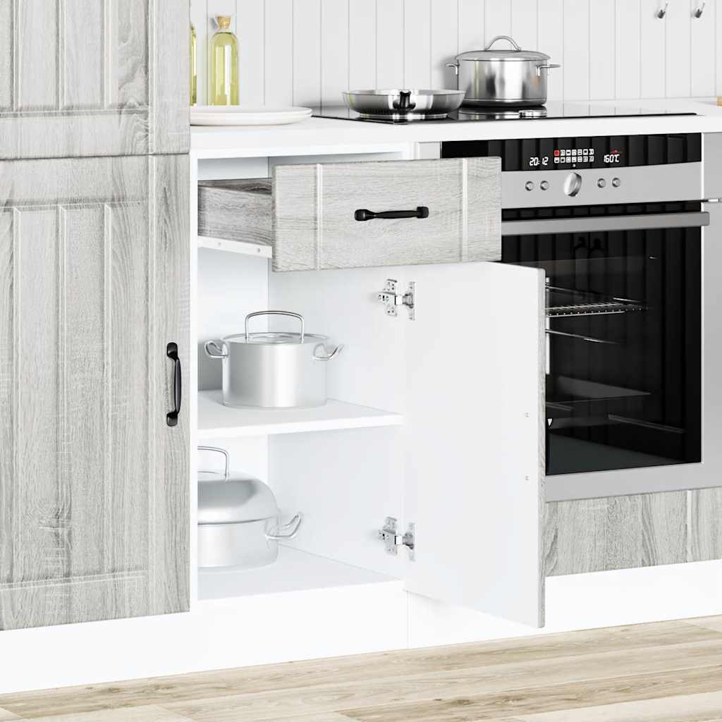 Kitchen Base Cabinet "Lucca" Grey Sonoma Glued Wood