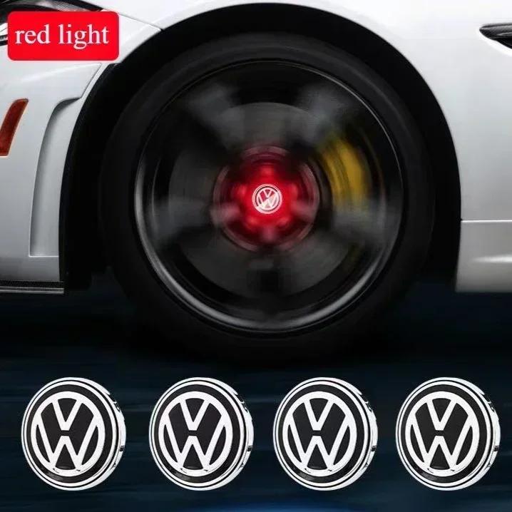 2025 Hot VW 4pcs Hub Led Lights Cap Car Floating Illumination Wheel Center Covers Caps For Volkswagen golf4/6/7 toutan passat ti