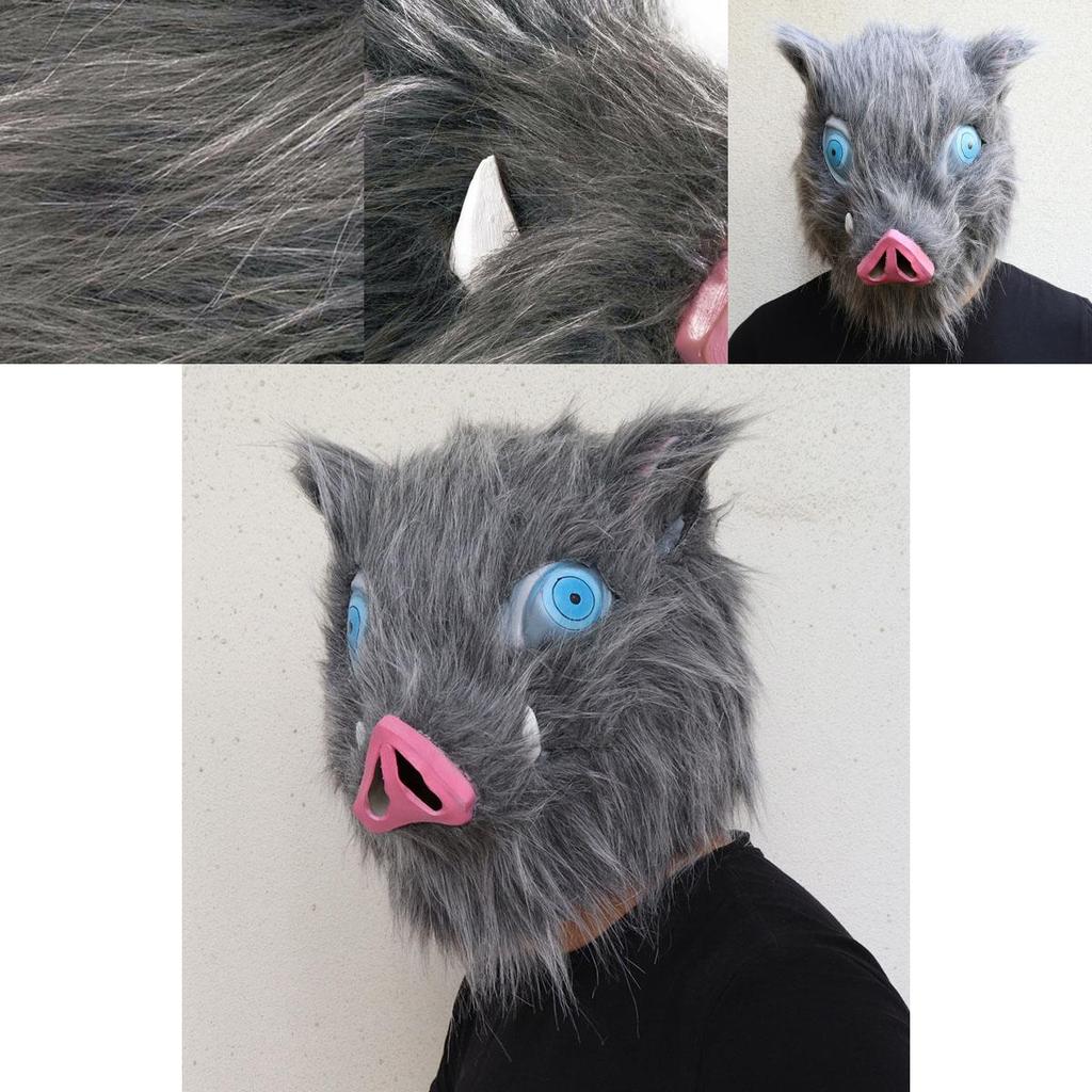 Demon Slayer Halloween Kimetsu No Yaiba Hashibira Inosuke Pig Cosplay Mask Cos
