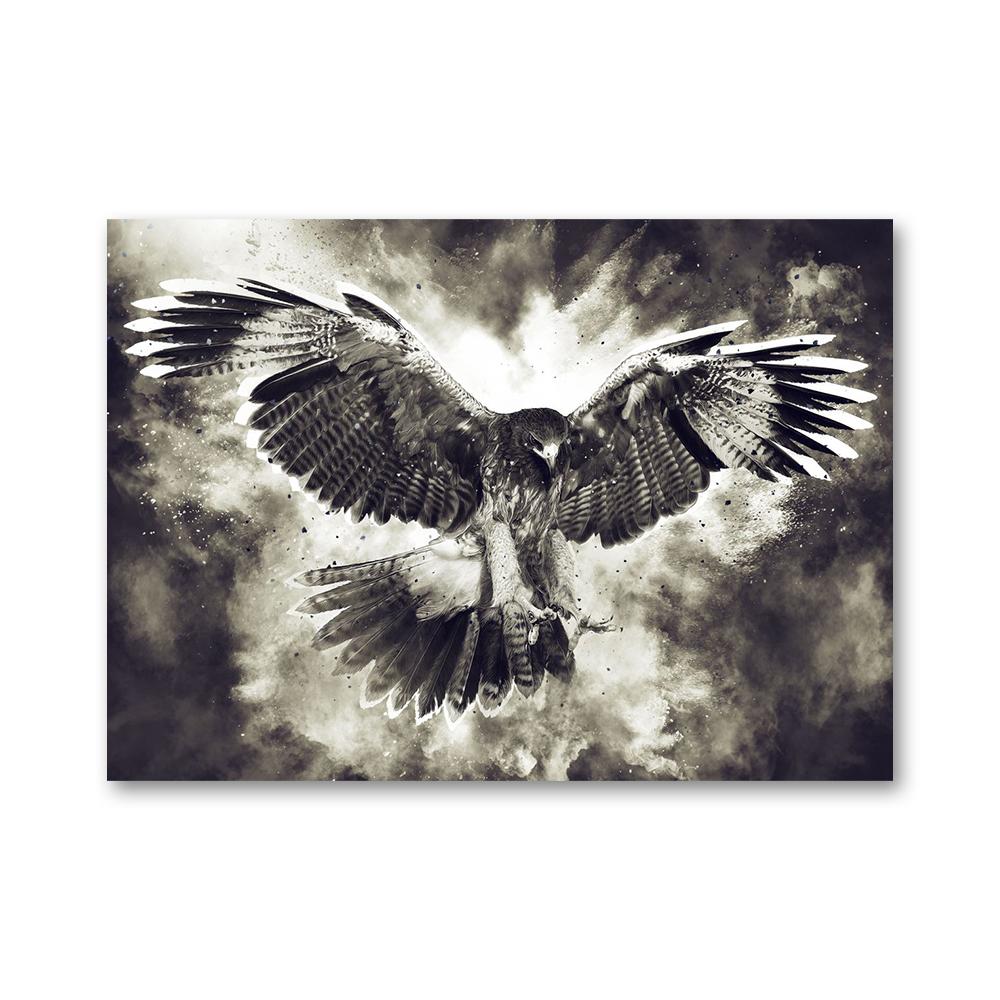 

Скандинавские животные, вороны, орлы, настенная живопись на холсте, парящий орел, постеры и принты, современные картины для гостиной, домашний декор 21x30cm No Frame