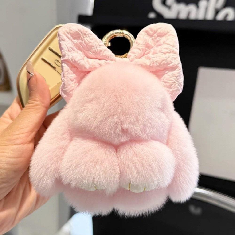 Soft Fluffy Faux Rabbit Fur Keychain Hanging Ornaments Bag Charms Backpack Pendant