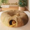 Long Plush Tunnel Cat and Dog Bed - Cozy Burrow Bed for Pets