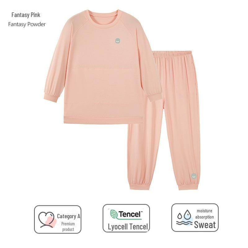Spring & Summer Lyocell Pajamas - Unisex Children's Loose-Fit Belly Protection for Teens