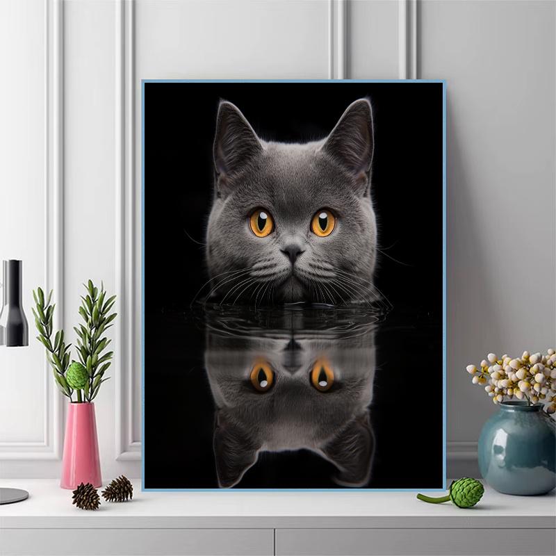 British Shorthair cat Pattern 3pcs 100% Round Full Drill 5D DIY Diamond Painting Embroidery Cross Stitch Rhinestone Décor
