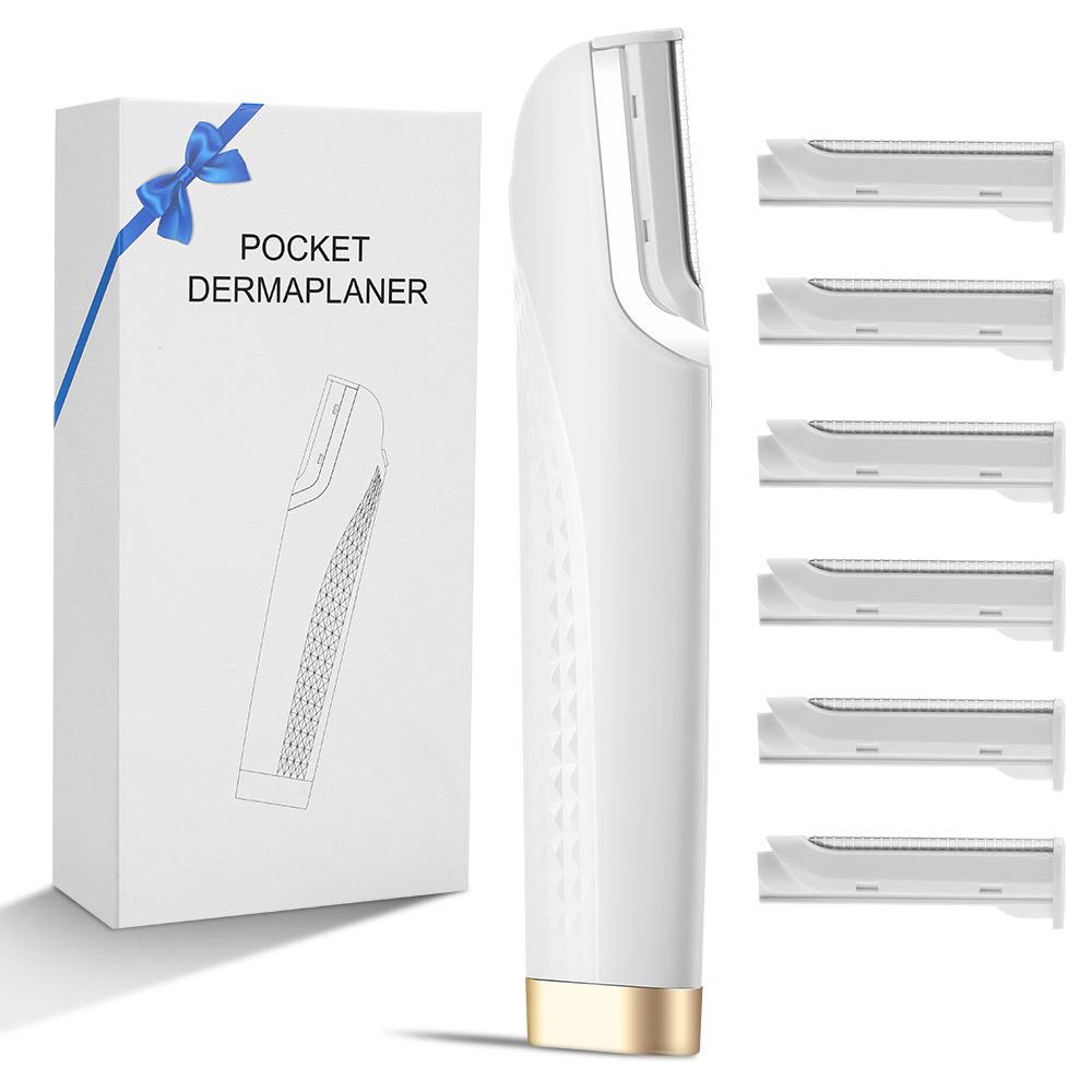 

Sonic Dermaplaning Razor for Women s Face with 6 Replaceable Blades Facial Exfoliation Hair & Fuzz Remover 3 Speeds Eyebrow Trim