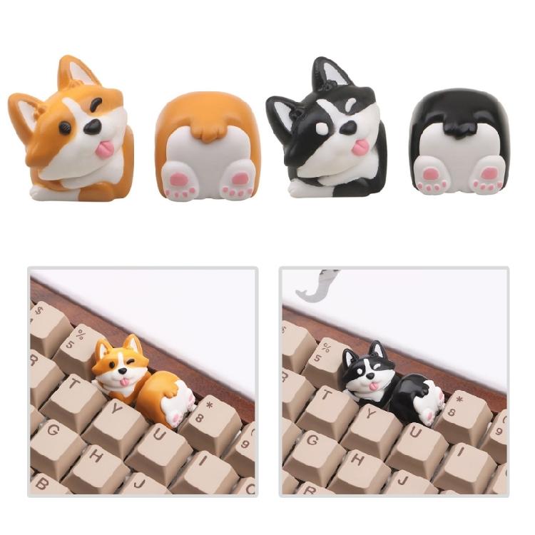 ESC ABS Keycaps Corgis Butt 3D Animal Keycaps for Mechanical Keyboards Enthusiasts