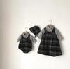 Girls' Plaid Wool Lined Vest Dress - Autumn/Winter Academy Style Strap Dress