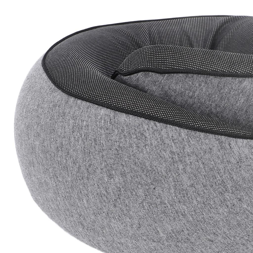 Neck Pillow Foldable Breathable Polyester Fiber Portable Memory Foam Travel Neck Pillow Gray