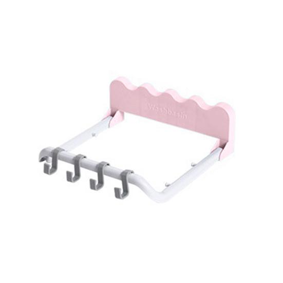 

Полка для умывальника без перфорации на присоске, складная настенная вешалка для умывальника для ванной комнаты, товары для дома розовый