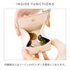 Box-shaped coin purse, slim wallet for women and men, compact, genuine leather, retro floral embossed design [NB], ivory