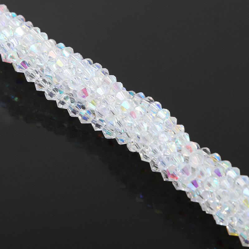 4mm Faceted Diamond Crystal Glass Beads for Handmade Hair Accessories