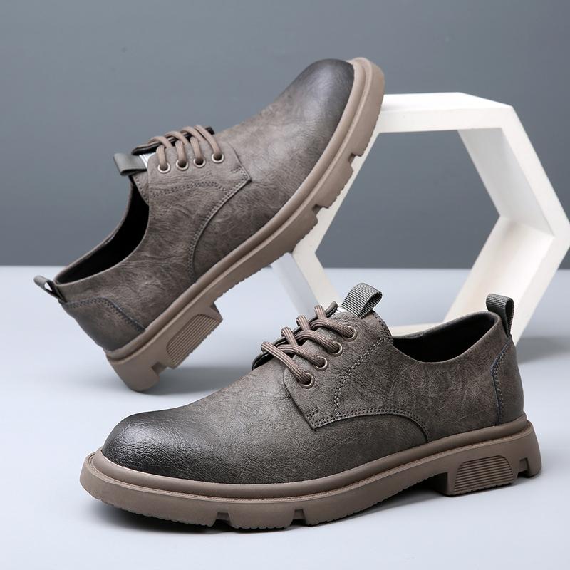 Luxury British Style Leather Dress Business Shoes Men Fashion Plaid Print Lace-Up Thick Soled Wedding Office Formal Oxford Shoes