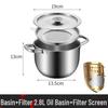 ZISIZ Stainless Steel Oil Strainer Pot with Lid