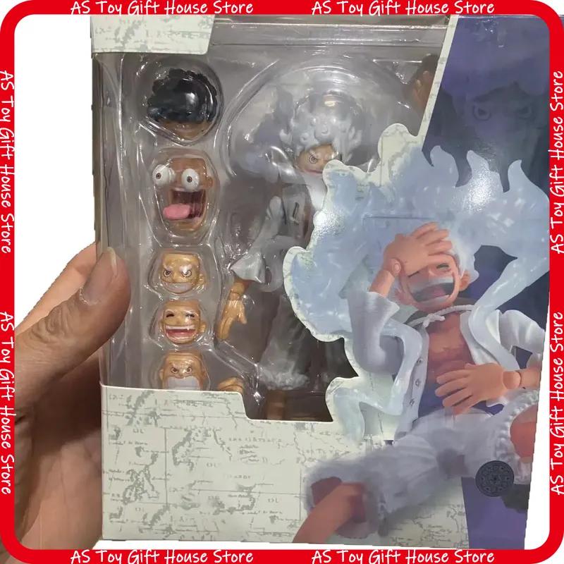One Piece Monkey D Luffy Gear 5 Sun God Nika Super Movable Action Figure Interchangeable Faces Multiple Accessories Anime Decor