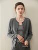 Women's Cashmere Round Neck Cardigan - Soft Knitwear with Heart Buttons, Versatile Base Layer Top, Solid Color Casual Outerwear