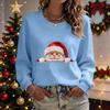 Women's Casual Crewneck Long Sleeve Pullover Top with Christmas Print for Holiday and Everyday Wear