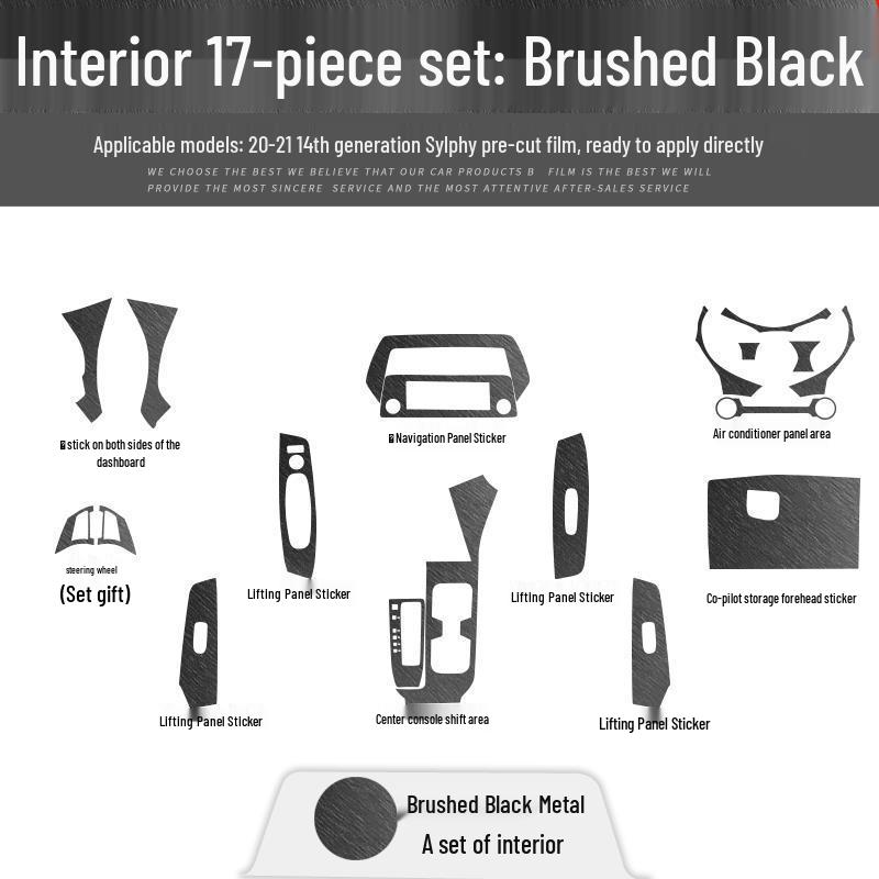Sylphy 14th Gen Carbon Fiber Interior Trim Sticker for Console and Gear Shift (2020-2022 Models)