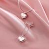 Heart-Shaped Women's Earrings: Elegant Long Sweet Heart Design with a Cute Peach Touch