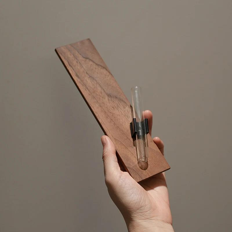 Современная настенная ваза из ореха, контейнер для цветочной композиции, без сверления, европейский стиль, настенная ваза, декор для спальни