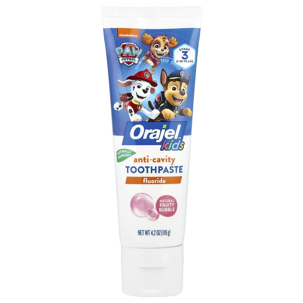 Kids, Paw Patrol™ Cavity Prevention Fluoride Toothpaste, Ages 2-10, Natural Fruit Bubbles, 119G (4.2Oz)
