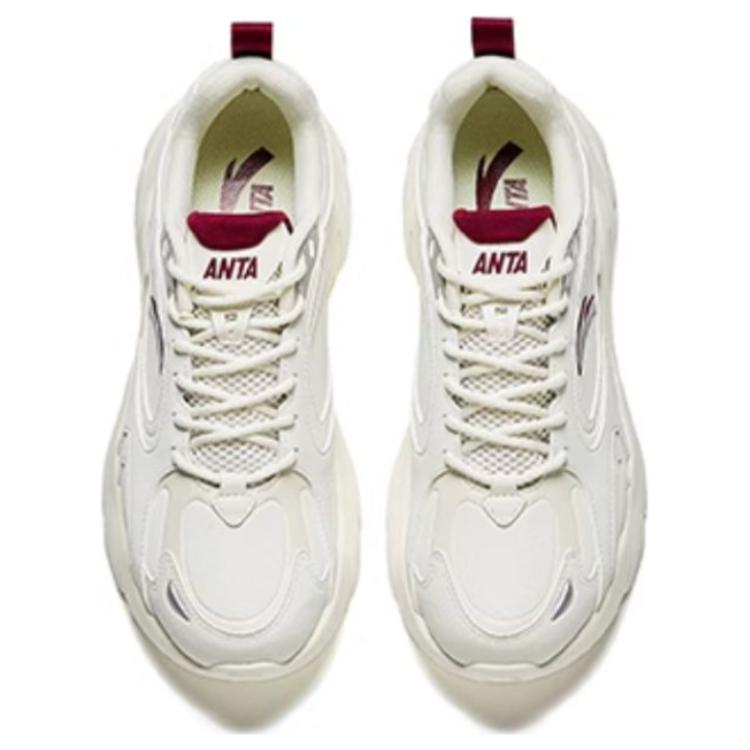 New Anta Wear-Resistant Balance Low-Top Chunky Sneakers Men's White Red 112438813-1