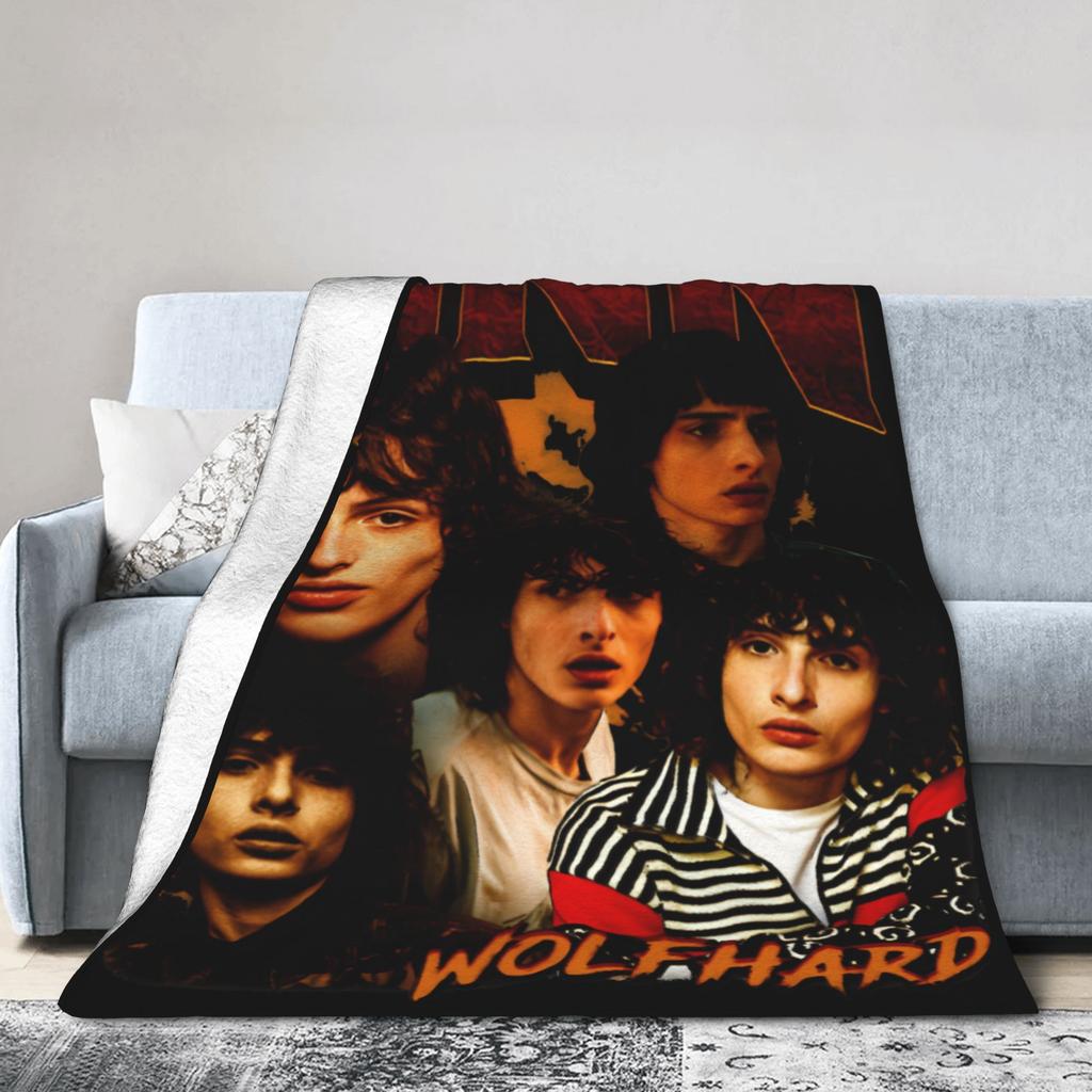 Finn Wolfhard Coperte Morbide Calde Cantante Ragazzo Ragazza Coperta Plaid Peluche Stampa Esterno Flanella Copriletto Copertura Divano Letto