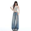 Summer Lyocell Tencel Cotton Thin Breathable Unique Pocket Drape Wide Leg Denim Pants For Women Casual Pants Oversize Denim Trousers