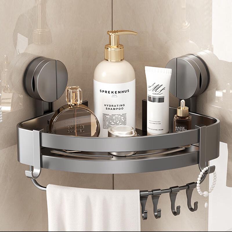 DANLE No-Drill Suction Cup Corner Bathroom Shelf
