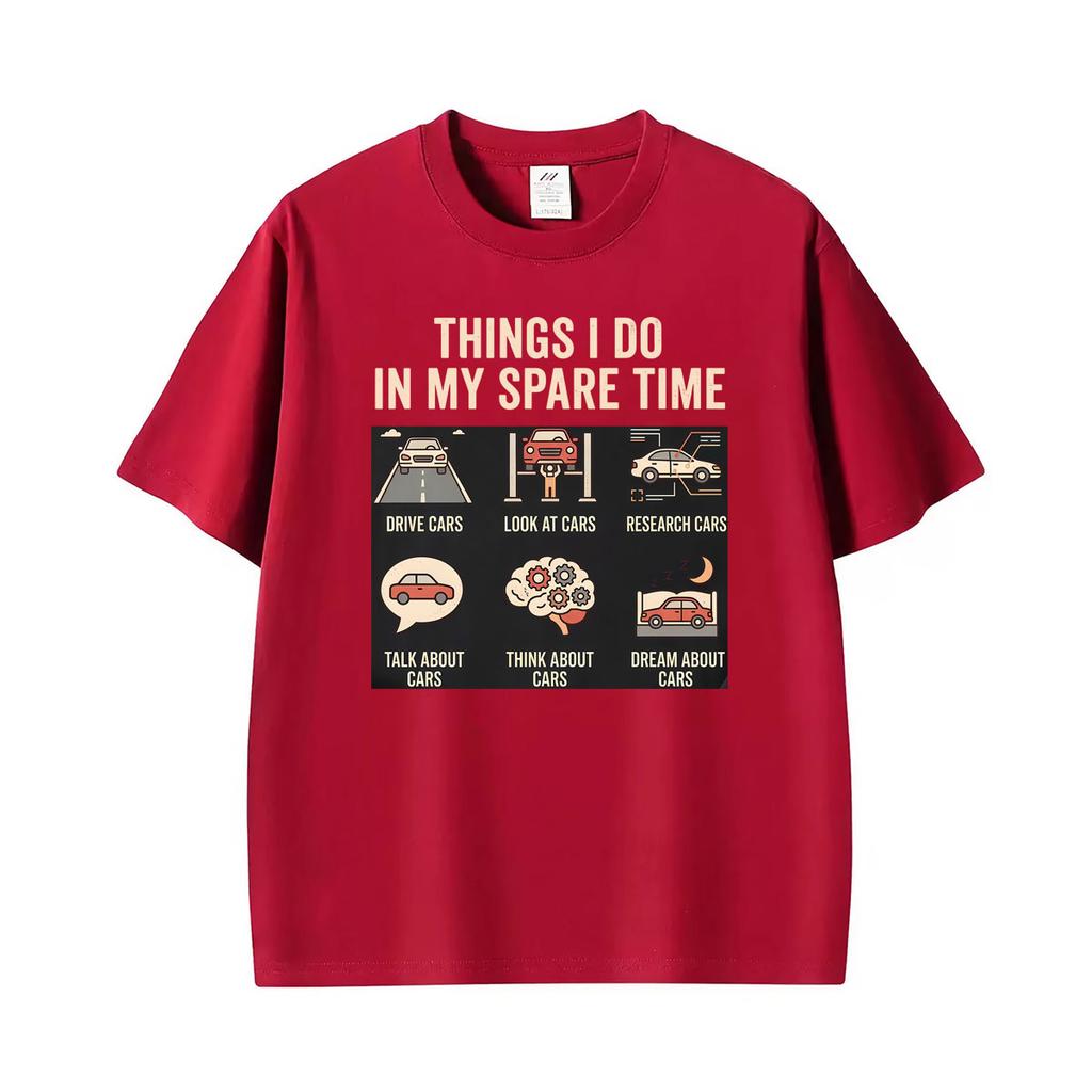 Lustige Dinge, die ich in meiner Freizeit mache Auto-Liebhaber Humor Geburtstag Grafik T-Shirt Geschenk Unisex Unisex Sommer T-Shirt Lässige Baumwoll-T-Shirts