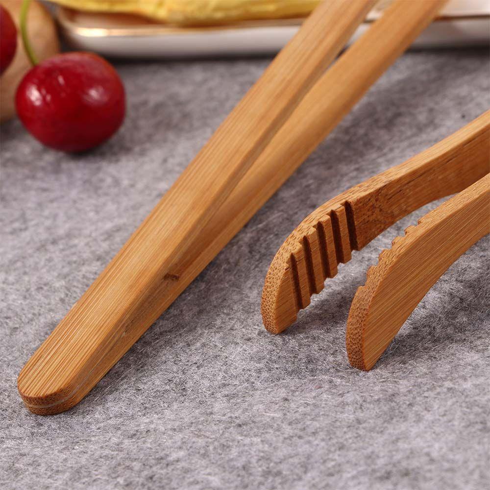 1/2/4Pcs Bamboo Food Tongs Reusable Wood Toaster Tongs Mini Straight Bend Tea Clip Bread Fruits Clamp Kitchen Teaware