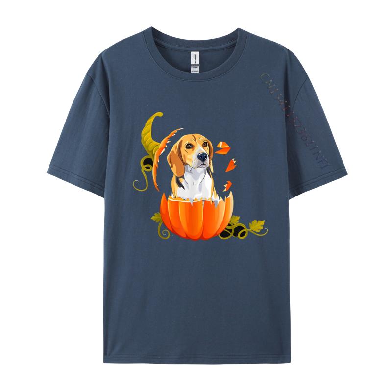 Beagle Pumpkin Halloween Ghost Tshirt Men T Shirts Birthday Gift Tops Cotton TShirt Happy Halloween Tshirt